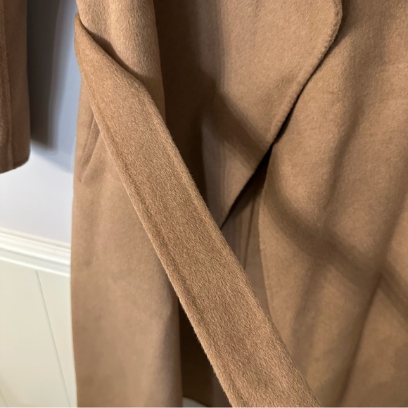 Quince Double-Faced Merino Wool Draped Collar Wrap Coat in Caramel Sz XS NWOT - Picture 8 of 9